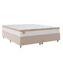 Ver imagem 2 de Cama Box Casal King Colchão Molas Ensacadas Real Branco/bege Branco Nature