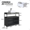 Ver imagem 3 de Armário Gabinete para Banheiro Grade Industrial com Cuba Branca Grafite
