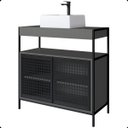 Ver imagem 6 de Armário Gabinete para Banheiro Grade Industrial com Cuba Branca Grafite
