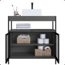 Ver imagem 5 de Armário Gabinete para Banheiro Grade Industrial com Cuba Branca Grafite