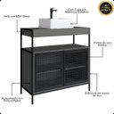 Ver imagem 4 de Armário Gabinete para Banheiro Grade Industrial com Cuba Branca Grafite