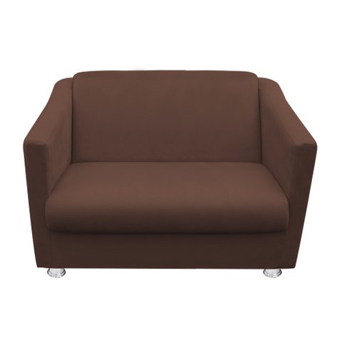 Namoradeira Bia Decorativa 2 Lugares Suede Marrom