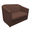 Ver imagem 2 de Namoradeira Bia Decorativa 2 Lugares Suede Marrom