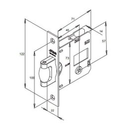 Fechadura Rolete para Porta Pivotante 1005 Tetra Chave Roseta Redonda Cromada 45mm Stam - 4