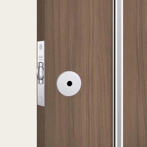 Fechadura Rolete para Porta Pivotante 1005 Tetra Chave Roseta Redonda Cromada 45mm Stam