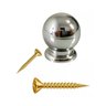 Kit com 20 Puxadores Bola Cromado Pequeno com Parafuso - 1