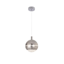 Ver imagem 1 de Pendente Globo de Metal Cromado Cristal 15cm Led 8w 3000k Bivolt