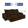 Sofá 3 Lugares Retrátil e Reclinável 2,10M Luana Suede Marrom - 3