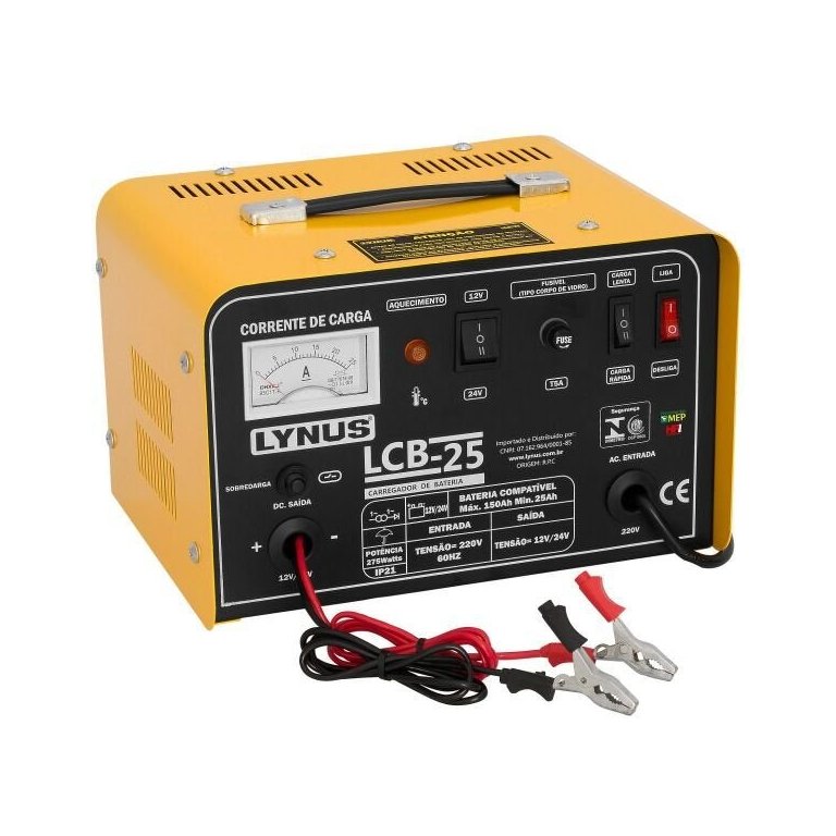 Carregador De Bateria Lynus Portátil 150a 12/24v Lcb-25 127v