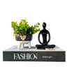 Decoração livro preto/branco + vaso tripé + enfeite mulher - 1