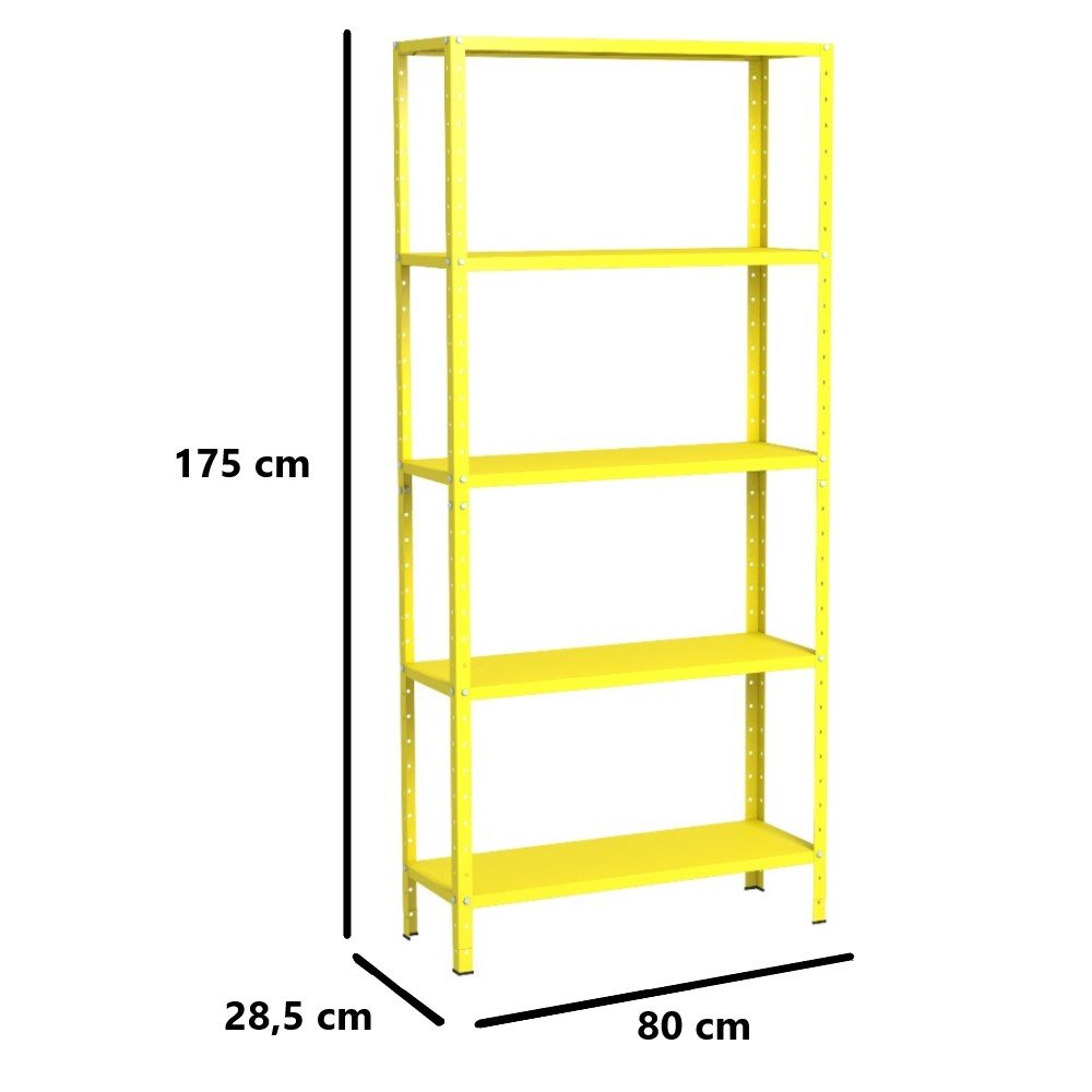 Estante Aço 5 Prateleiras Livros Cozinha Quarto Eaf005 Amarelo - 2