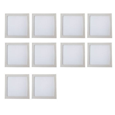 Embutido Fit Mega LED Quadrado 30x30 24W 2700K Kit com 10