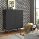 Ver imagem 1 de Sapateira 2 Portas 8 Prateleiras Retrô 50 Preto