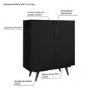 Ver imagem 5 de Sapateira 2 Portas 8 Prateleiras Retrô 50 Preto
