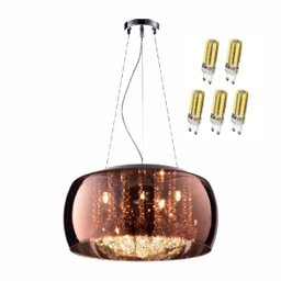 Luminária de Teto 50cm Lustre Cristal K9 com Lâmpadas Led - 4