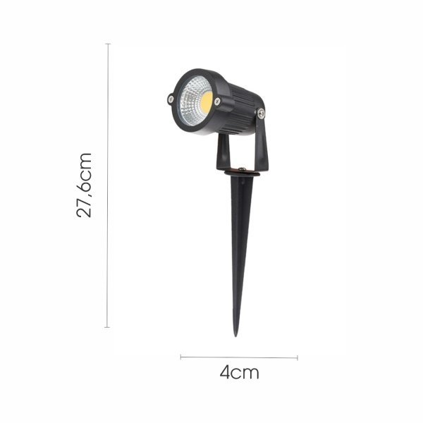 Luminária de Jardim Espeto 5w Led Cob Branco Quente Ip65 - 3