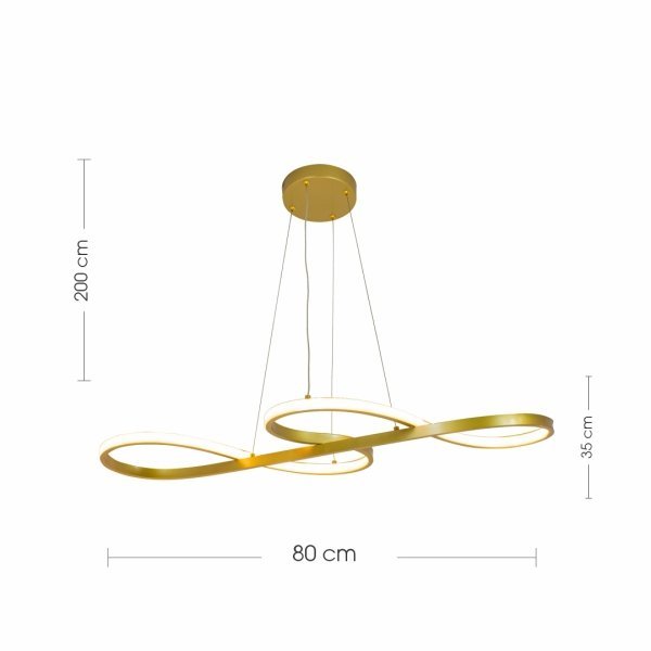 Luminária Dourada para Sala e Quarto Super LED 36W 4000K - 4