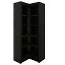 Ver imagem 2 de Armário de Canto para Sala Aberto 5 Prateleiras MDP 68cm Preto Tecno Mobili