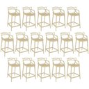 Ver imagem 1 de Kit 16 Banquetas Média Allegra 66cm Design Cozinha/bancada - Nude