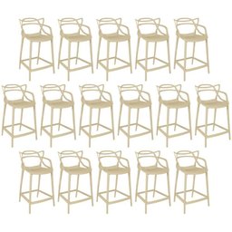 Kit 16 Banquetas Média Allegra 66cm Design Cozinha/bancada - Nude - 1