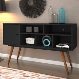 Rack Para TV até 43 Polegadas Pés Madeira Maciça Retrô 75 - 5