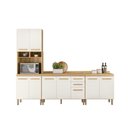 Ver imagem 1 de Conjunto de Cozinha Lidiane Modulado com 9 Portas 2 Gavetas Freijo/off White