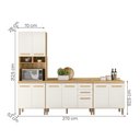 Ver imagem 4 de Conjunto de Cozinha Lidiane Modulado com 9 Portas 2 Gavetas Freijo/off White