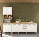 Ver imagem 2 de Conjunto de Cozinha Lidiane Modulado com 9 Portas 2 Gavetas Freijo/off White