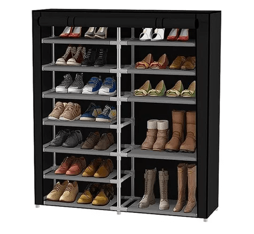 Sapateira Dupla Dobrável Cor Preto