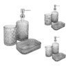 Kit Banheiro Lavabo Porta Sabonete Líquido Porta Escova Saboneteira Em Vidro Com 3 Peças - 4