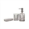 Kit Banheiro Lavabo Porta Sabonete Líquido Porta Escova Saboneteira Em Vidro Com 3 Peças - 1