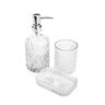 Kit Banheiro Lavabo Porta Sabonete Líquido Porta Escova Saboneteira Em Vidro Com 3 Peças - 2
