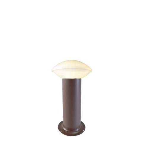 Balizador de Jardim Contemporâneo Vidro Tipo Lua 50cm P500 em Alumínio - Marrom
