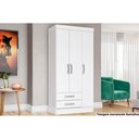 Ver imagem 1 de Guarda Roupa Casal 3 Portas e 2 Gavetas Briz Be16 Branco - Henn