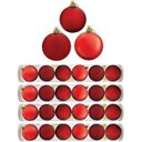 Ver imagem 1 de Kit Bola de Natal Mista Gliter, Fosca, Brilho Vermelha 24 Unidades 8cm - Magizi