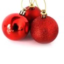 Ver imagem 2 de Kit Bola de Natal Mista Gliter, Fosca, Brilho Vermelha 24 Unidades 8cm - Magizi