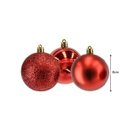 Ver imagem 3 de Kit Bola de Natal Mista Gliter, Fosca, Brilho Vermelha 24 Unidades 8cm - Magizi