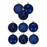 Jogo 9 Bolas De Natal Mix Estrela Print Azul Premium 6cm - Magizi - 2