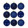Jogo 9 Bolas De Natal Mix Estrela Print Azul Premium 6cm - Magizi - 1