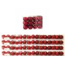 Ver imagem 1 de Kit 60 Mini Bolas Natal Vermelha Glitter, Fosca, Lisa 3cm - Master Christmas