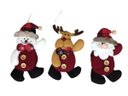 Ver imagem 1 de Kit Enfeite para Árvore 3 Peças Boneco de Neve, Papai Noel e Rena 16cm - Riomaster