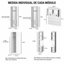 Ver imagem 3 de Quarto Modulado Casal 6 Peças Altezza Freijó/Titânio