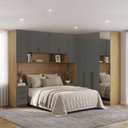 Ver imagem 1 de Quarto Modulado Casal 6 Peças Altezza Freijó/Titânio