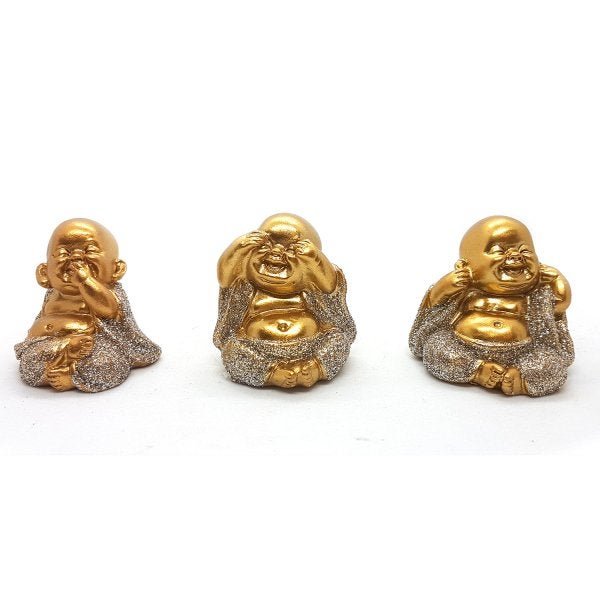 Trio De Buda Estatueta Cego Surdo Mudo Estatueta Buda 4 cm - 4