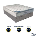 Ver imagem 3 de Cama Box Baú Bipartido Casal Cinza e Colchão Freedom Molas Ensacadas Ortobom