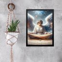 Ver imagem 1 de Quadro Decorativo Anjo com Mapa Astral 24x18cm - com Vidro:moldura Preta
