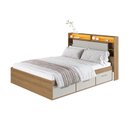 Ver imagem 3 de Cama de Casal Queen com 6 Gavetas Cabeceira com Organizador e Ilunimação em LED Genebra
