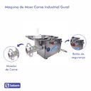 Ver imagem 2 de Maquina Moedor Picador Carne Industrial Inox Bocal 22 Gural