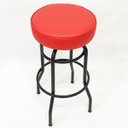 Ver imagem 2 de Banqueta Bar Alta Giratória Preta Assento Vermelho - Poltronas do Sul