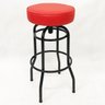 Banqueta Bar Alta Giratória Preta Assento Vermelho - Poltronas do Sul - 1